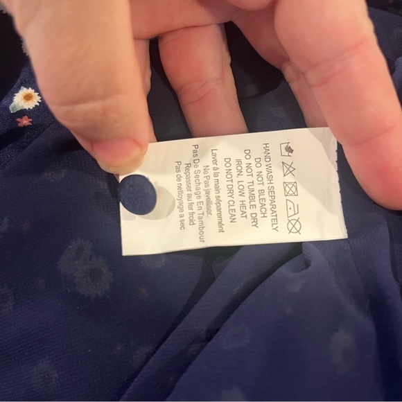 Glamorous Tall navy blue long sleeve midi wrap dress size 10 - Picture 12 of 12